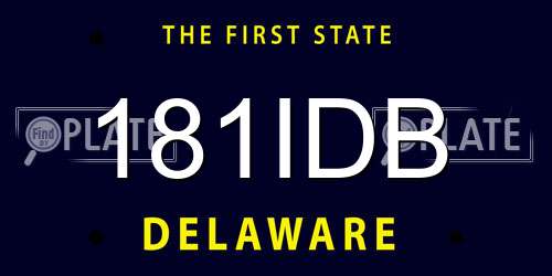181IDB Delaware License Plate