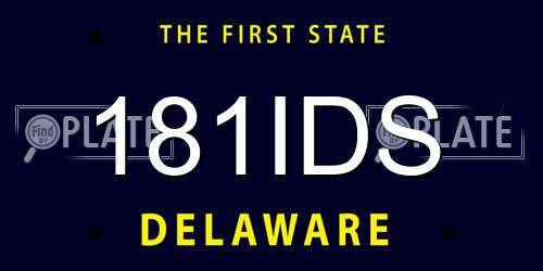 181IDS Delaware License Plate
