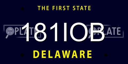 181IOB Delaware License Plate
