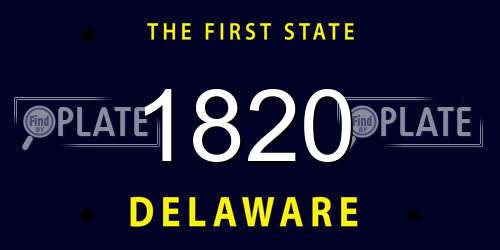 1820 Delaware License Plate
