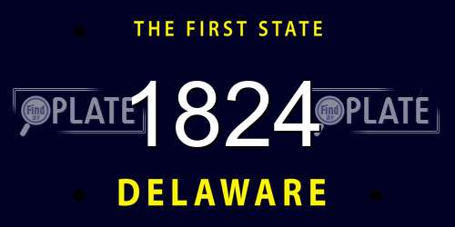 1824 Delaware License Plate