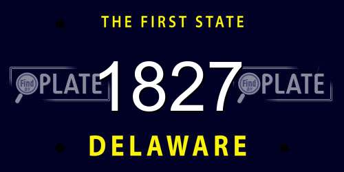1827 Delaware License Plate