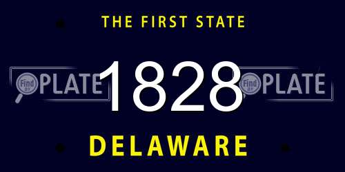 1828 Delaware License Plate