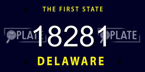 18281 Delaware License Plate