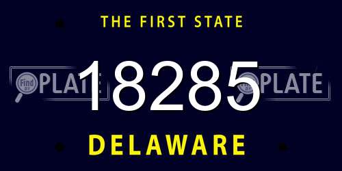 18285 Delaware License Plate