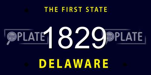 1829 Delaware License Plate