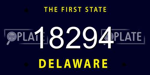 18294 Delaware License Plate