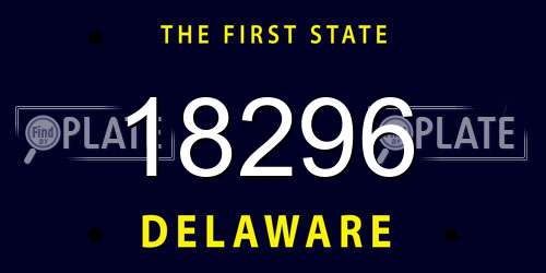18296 Delaware License Plate