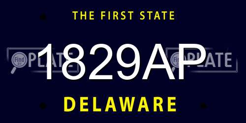 1829AP Delaware License Plate