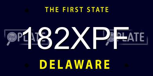 182XPF Delaware License Plate