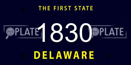 1830 Delaware License Plate