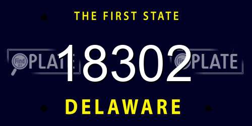 18302 Delaware License Plate