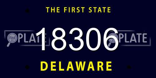 18306 Delaware License Plate