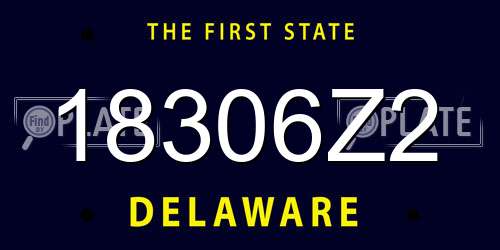 18306Z2 Delaware License Plate