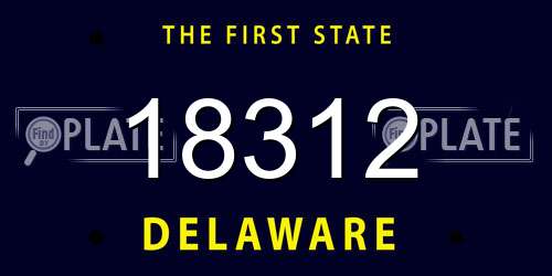 18312 Delaware License Plate