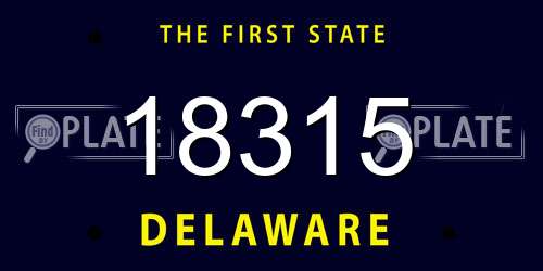 18315 Delaware License Plate