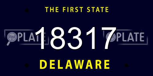 18317 Delaware License Plate