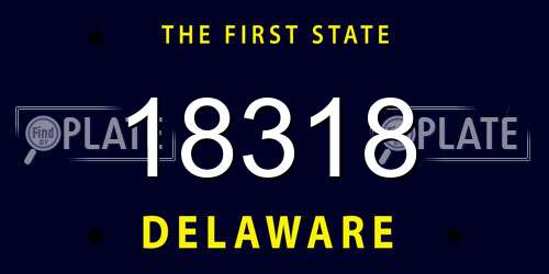 18318 Delaware License Plate
