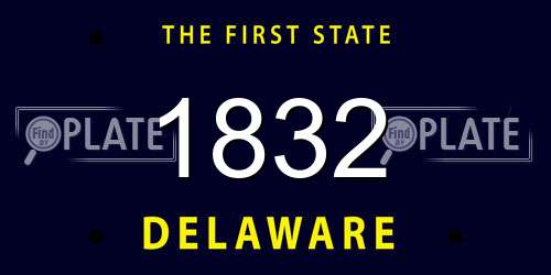 1832 Delaware License Plate