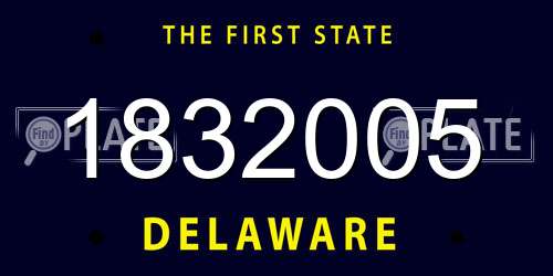 1832005 Delaware License Plate