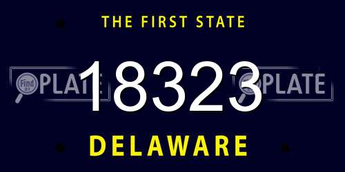 18323 Delaware License Plate