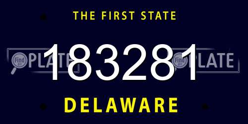 183281 Delaware License Plate