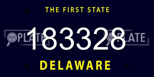 183328 Delaware License Plate