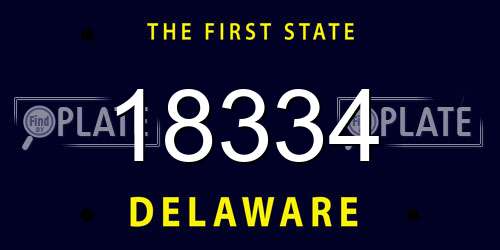 18334 Delaware License Plate