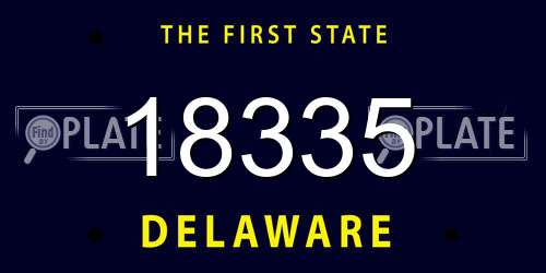 18335 Delaware License Plate
