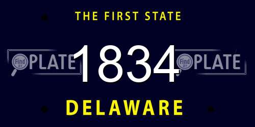 1834 Delaware License Plate