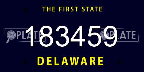 183459 Delaware License Plate