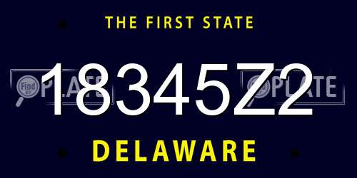 18345Z2 Delaware License Plate