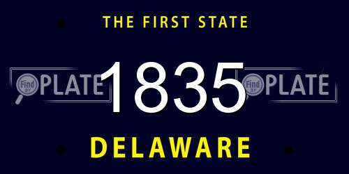 1835 Delaware License Plate