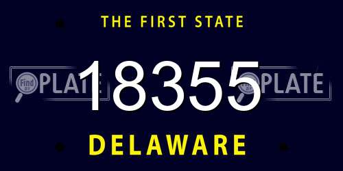 18355 Delaware License Plate