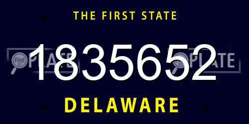 1835652 Delaware License Plate