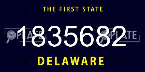 1835682 Delaware License Plate