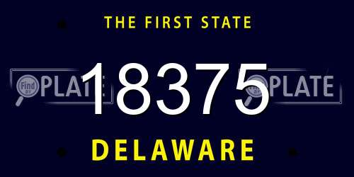 18375 Delaware License Plate