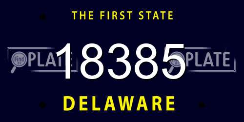 18385 Delaware License Plate