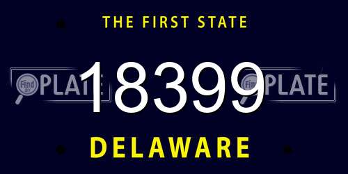 18399 Delaware License Plate