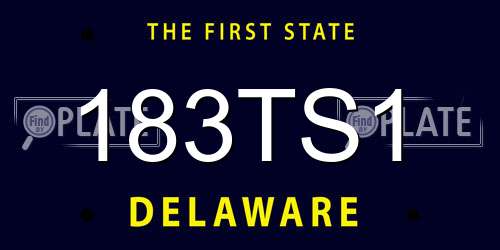 183TS1 Delaware License Plate