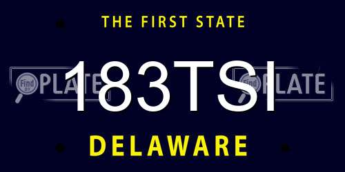 183TSI Delaware License Plate