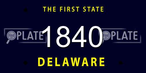 1840 Delaware License Plate