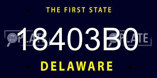 18403B0 Delaware License Plate