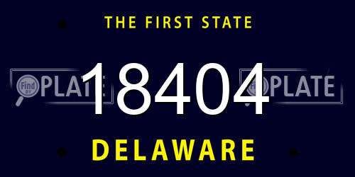 18404 Delaware License Plate
