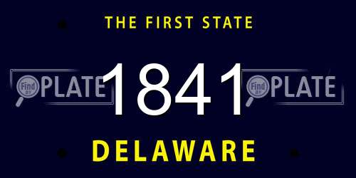 1841 Delaware License Plate