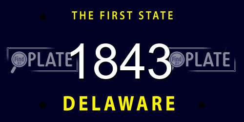1843 Delaware License Plate