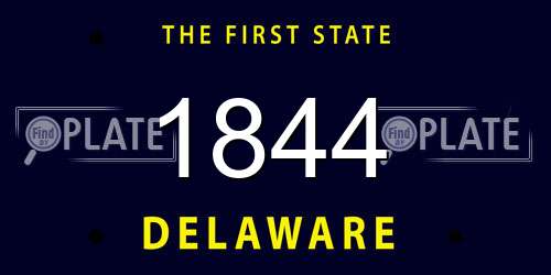 1844 Delaware License Plate