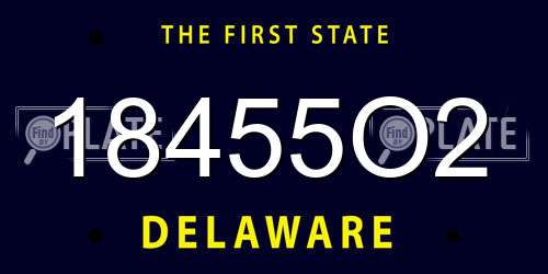 18455O2 Delaware License Plate