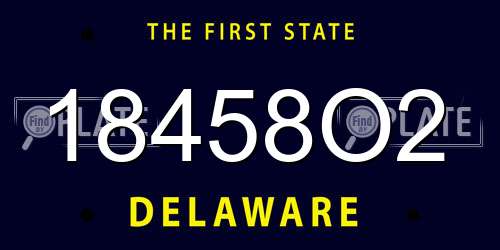 18458O2 Delaware License Plate