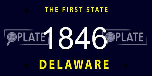 1846 Delaware License Plate